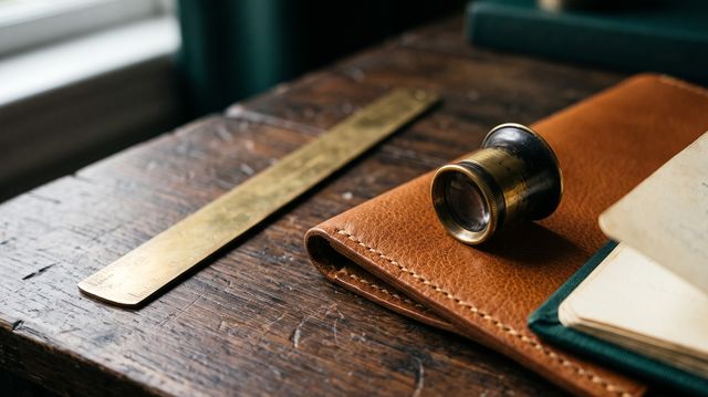 Handcrafted heirloom leather and brass goods exemplifying enduring luxury over transient expense